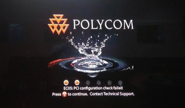 Polycom HDX Error Code EC05 PCI Status Check Failed