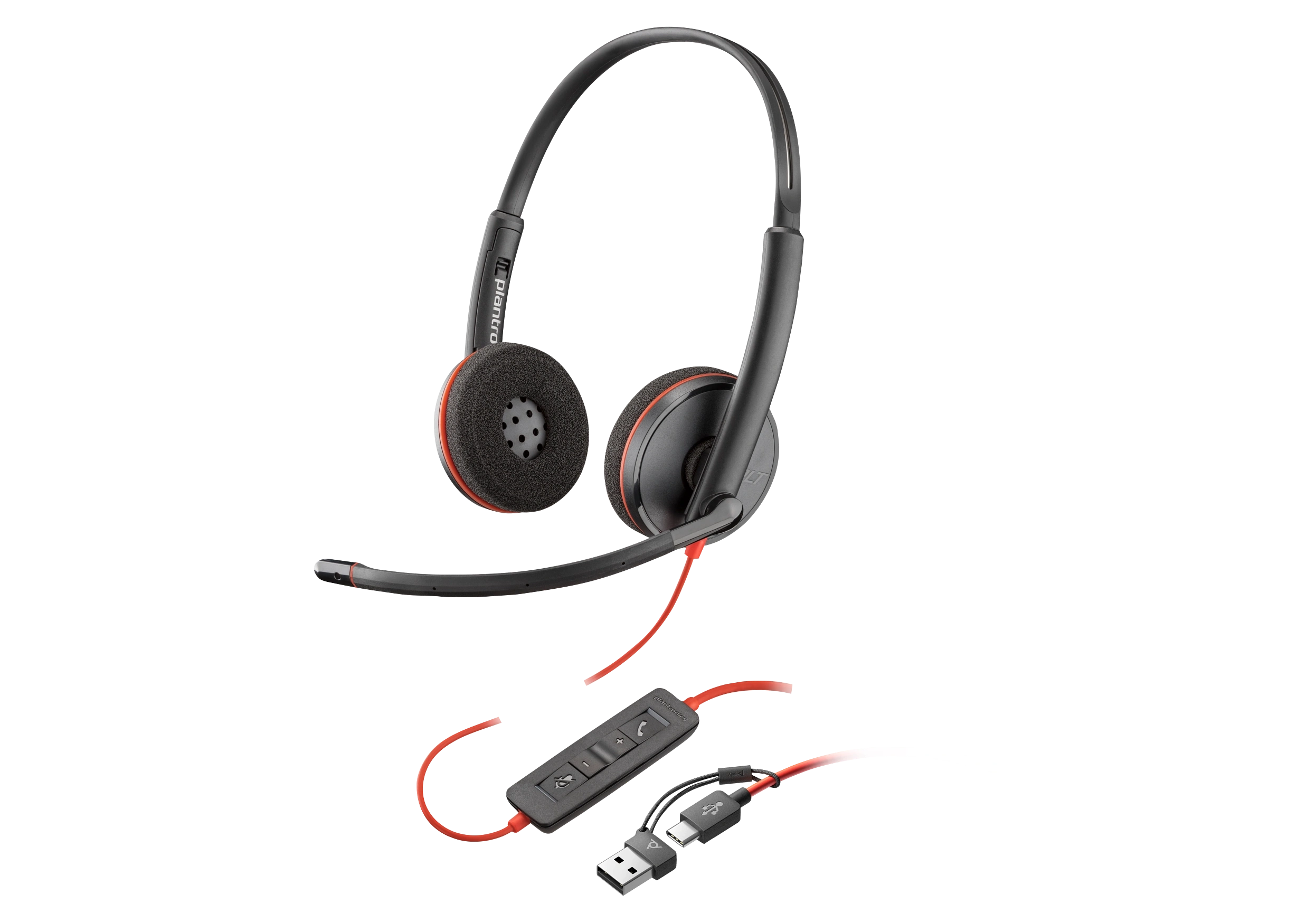 8X214AA Poly Blackwire 3210 Monaural USB-C Headset +USB-C/A Adapter